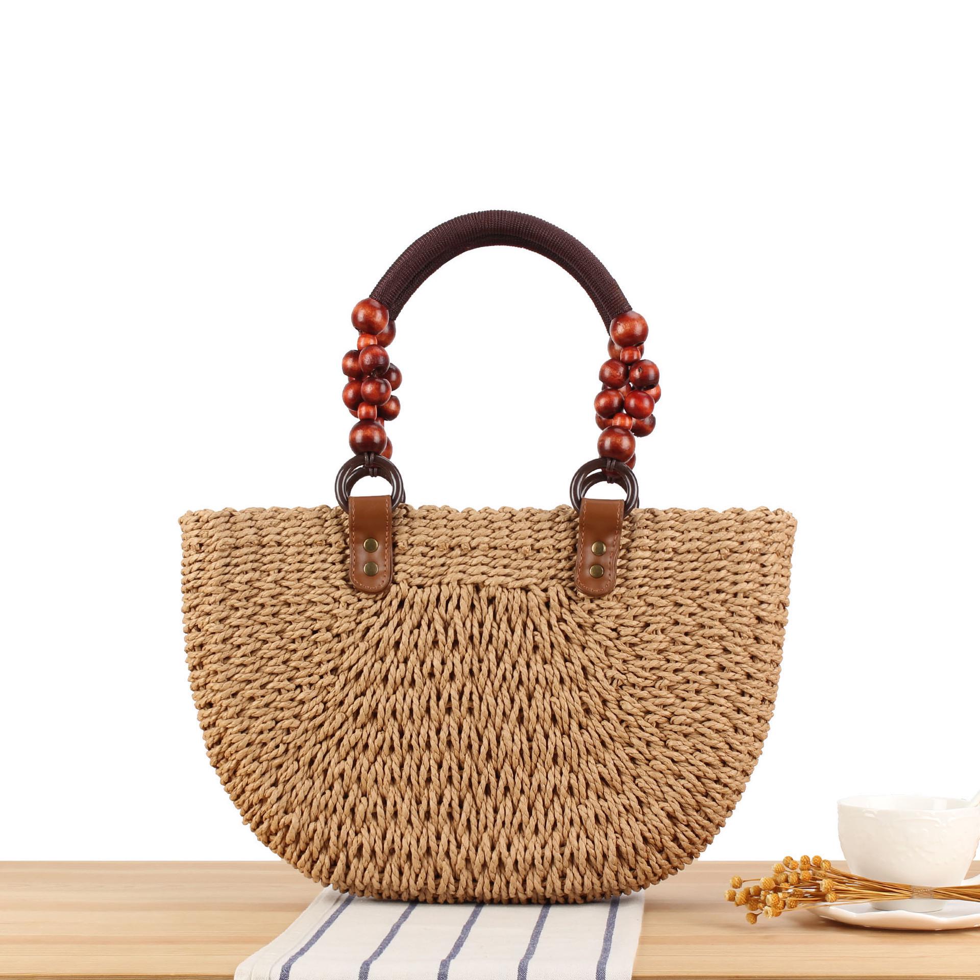 

2025 Versatile Straw Woven Bag for Daily Commute and Seaside Vacation верблюд