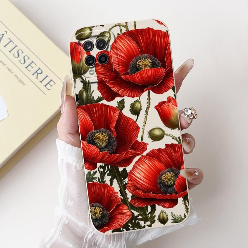Funda For Samsung A12 Case A125F Silicone Cute Kawaii Luxury Fashion Flowers Cover For Samsung Galaxy A12 Phone Case Shockproof