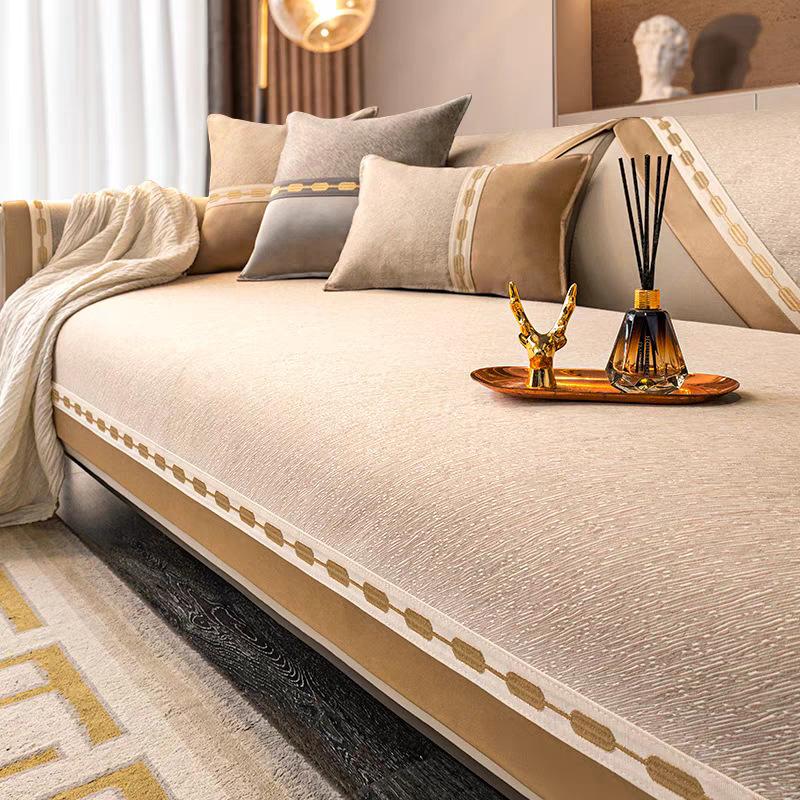 

Подушка для дивана из шенилла жаккардового плетения, ручной работы, нескользящая подушка для сиденья, универсальный чехол для дивана премиум-класса на все сезоны 90*160cm