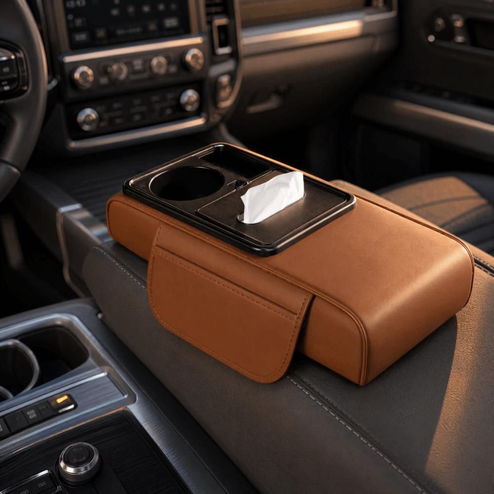 Tissue Box Armrest Heightening Pad with Cup Holder Car Console Console Pillow Trucks