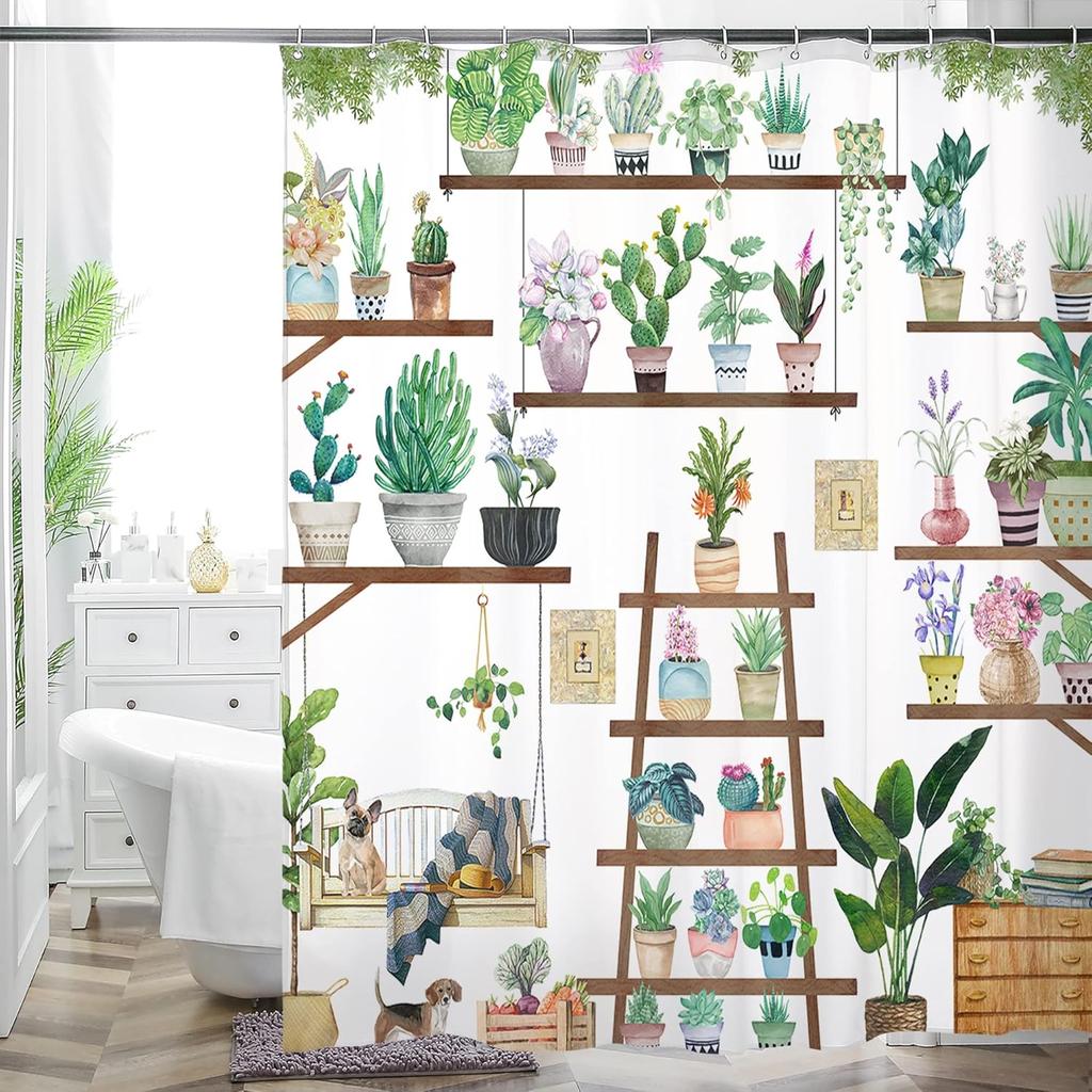 Bohemian Flower Bathroom Curtain Colorful Boho Floral Print Beautiful Bright Polyester Fabric Cloth Shower Curtain for Bathroom