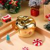 GRIRIW Elegant Sea Ceramic Christmas Ornament, Golden Color Tabletop Ornament with Space-Saving Design, Perfect for Home Parties or Desk Decoration