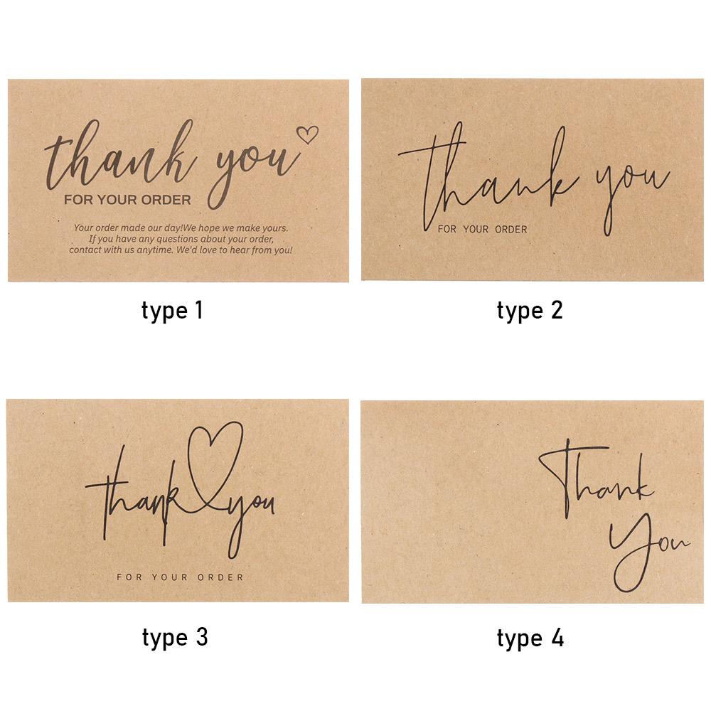 30PCS Online Retail Cardstock Package "Thank You For Your Order" Postcards Greeting Labels Kraft Paper Cards Express Appreciate