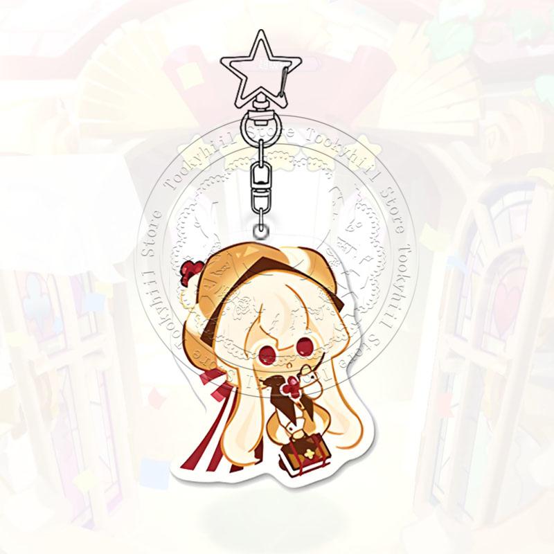 Cookie Run Kingdom Keychain Game Cartoon Coffee Kawaii Student Milk Chocolate Figure Bag Decorate Forester Pendant Birthday Gift