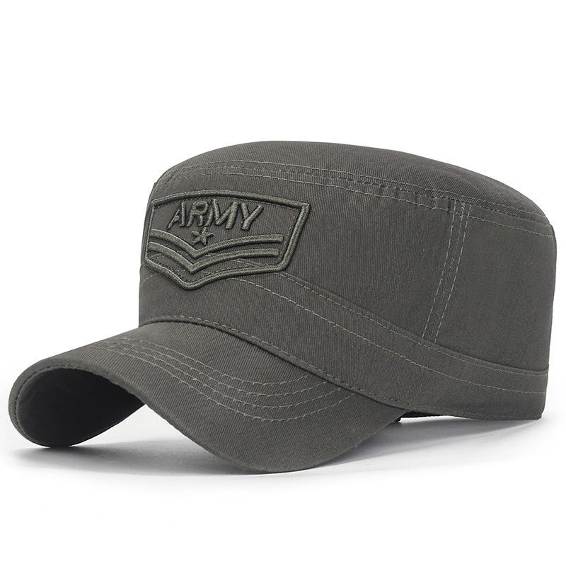 Jaro Podzim Bavlna Vojenské kšiltovky Muži Outdoorový plochý cylindr maskáčový vyšívaný klobouk Trucker Snapback kšiltovka Armádní kšiltovky