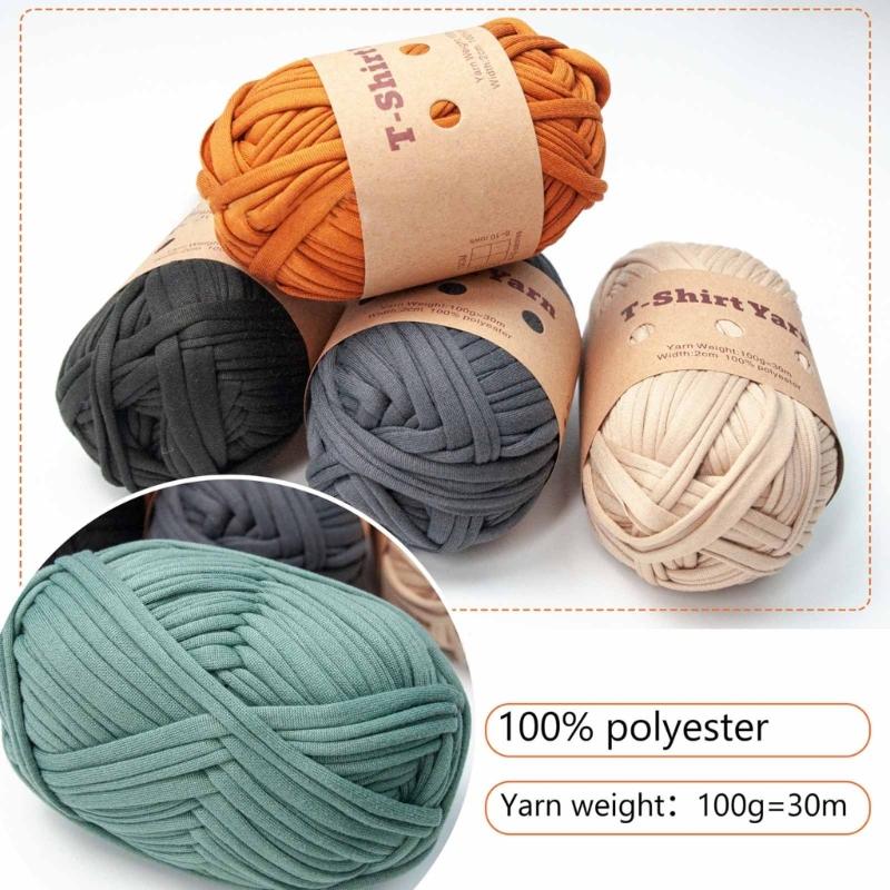 Yarn Knitting Yarn Multicolor Polyester Strips for DIY Crochet Project for Making Bags,Coasters Basket Cushions