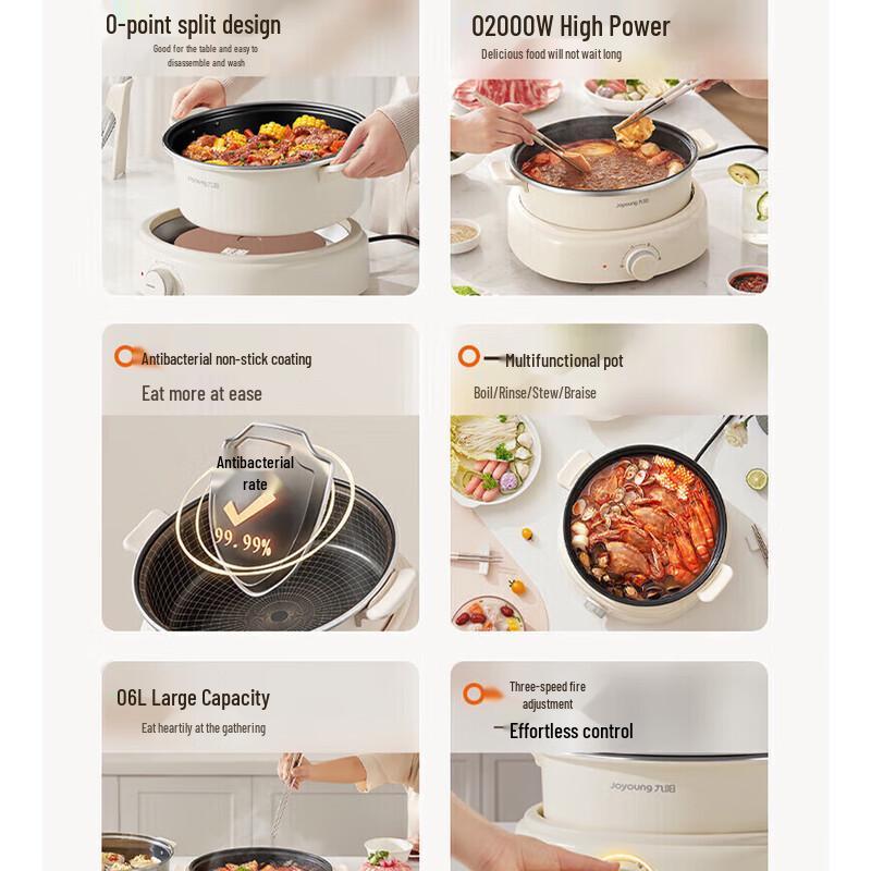 Joyoung 6L Multi-functional Electric Hot Pot CN plug (adapter included)