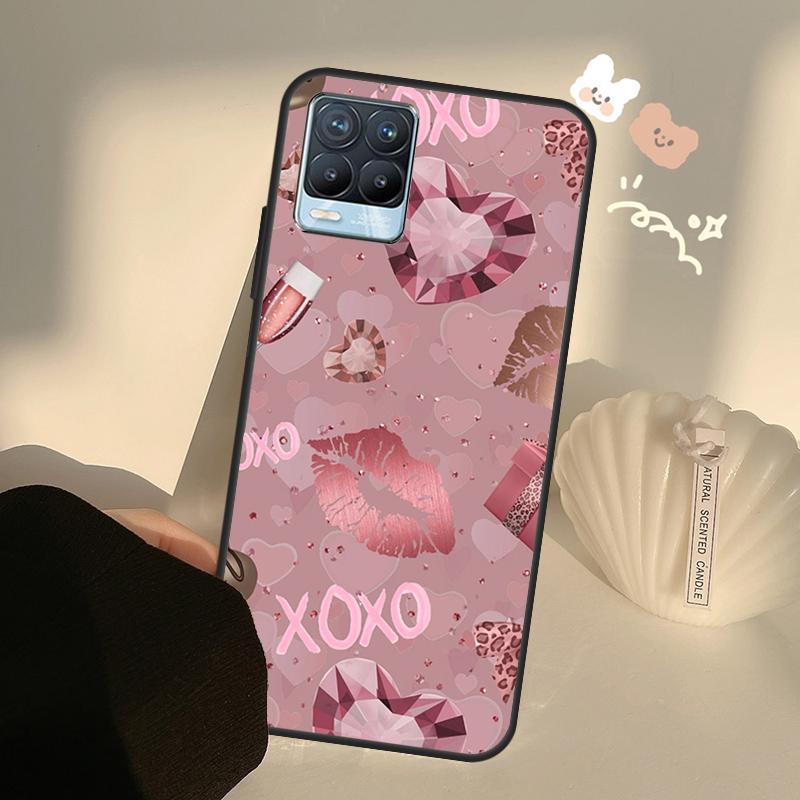 Love Rose Gold Style Case For Realme C55 C63 C61 C51 C53 C25 C65 C67 C71 C75 11 12 13 14 Pro Plus GT6 GT7 15 Pro