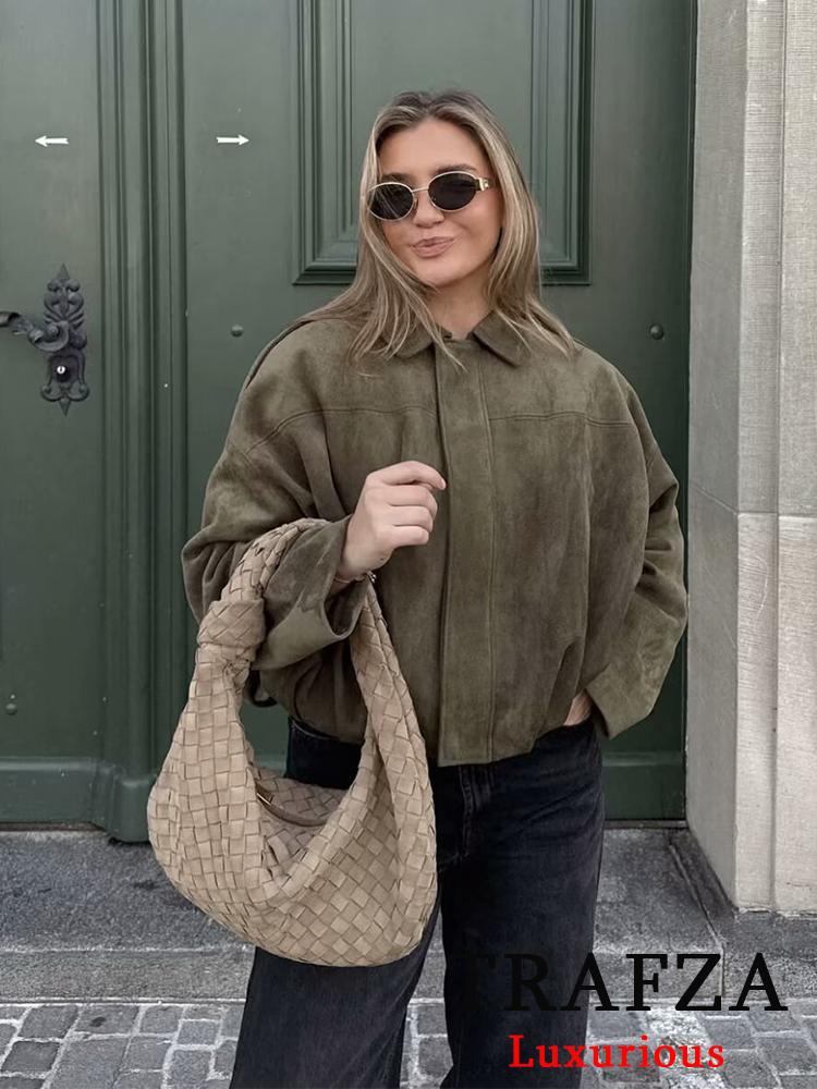 Casual Μαλακά Μπουφάν Bomber Γυναικεία Μακρυμάνικα Μανίκια Φανάρι Oversized Ανοιξιάτικα Καλοκαιρινά Παλτό Μόδα 2025 Streetwear Φερμουάρ Εξωτερικά Ρούχα