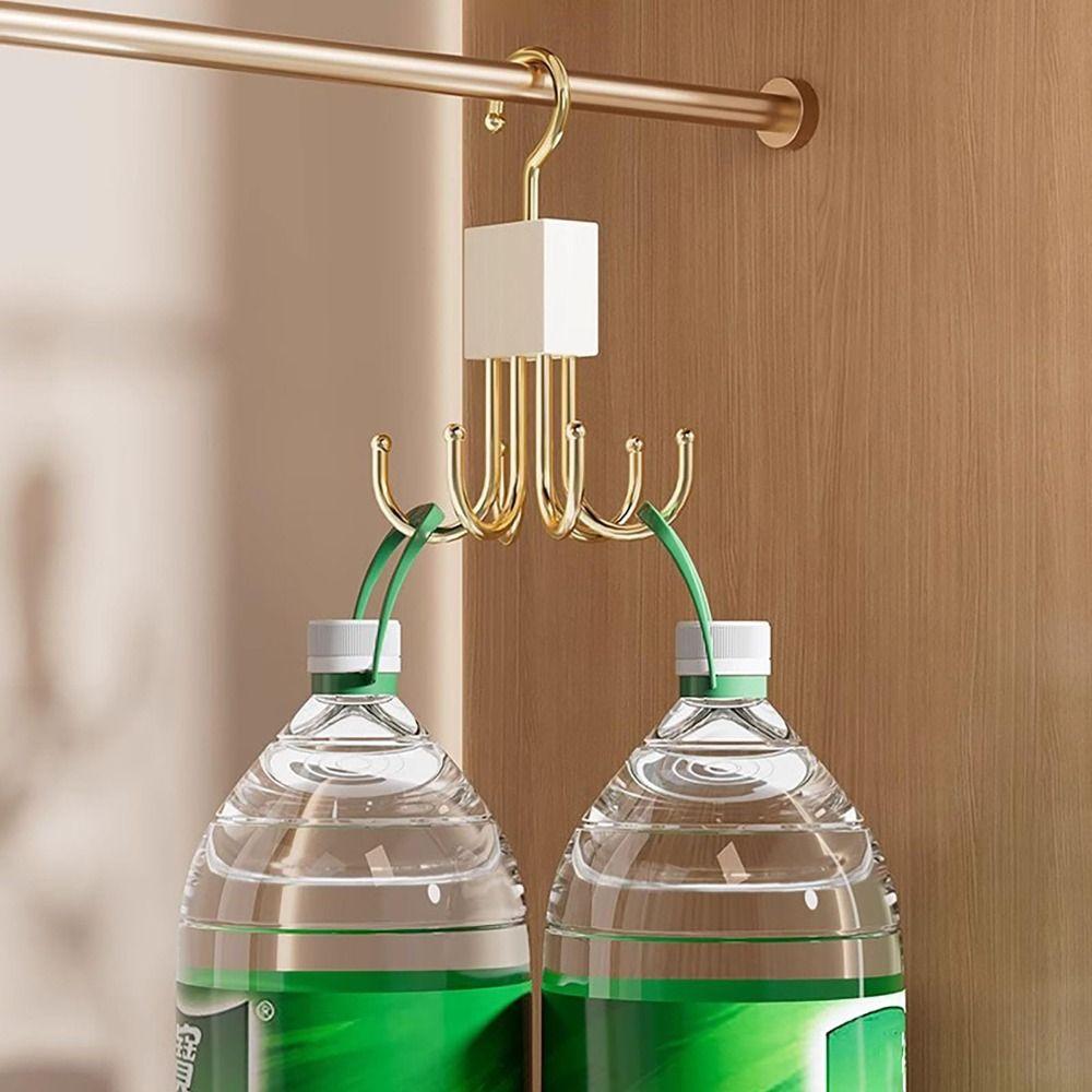 Stainless Steel 360°Rotating Hook Multi-Function Space-Saving Rotating Hook Hanger Portable Storage Rack Home Storage Organizer