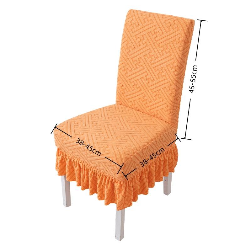 Jacquard stoelhoes rok zoom huishouden eettafel stoelhoes kussen rugleuning geïntegreerde universele stoelhoes
