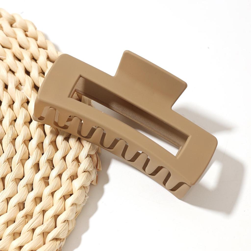 Large Coffee Frosted Hair Claw for High Ponytail and Back of Head Styling