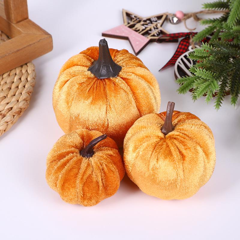 Samtstoff Kürbis Dekoration für Halloween und Thanksgiving Feiern