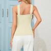 Women's New Summer Fashion Backless Top Off-Shoulder Vest Ribbed Knit Sleeveless Top