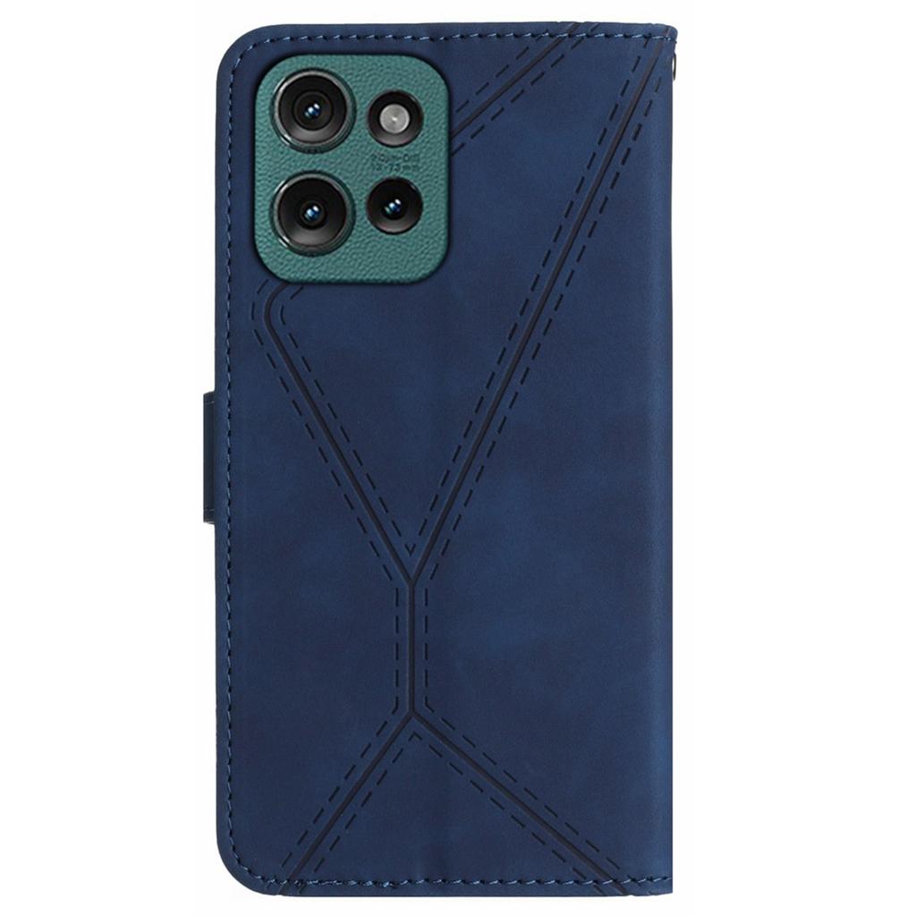 HT05 For Motorola Moto G75 5G Case Skin-Touch Lines PU Leather Flip Phone Cover