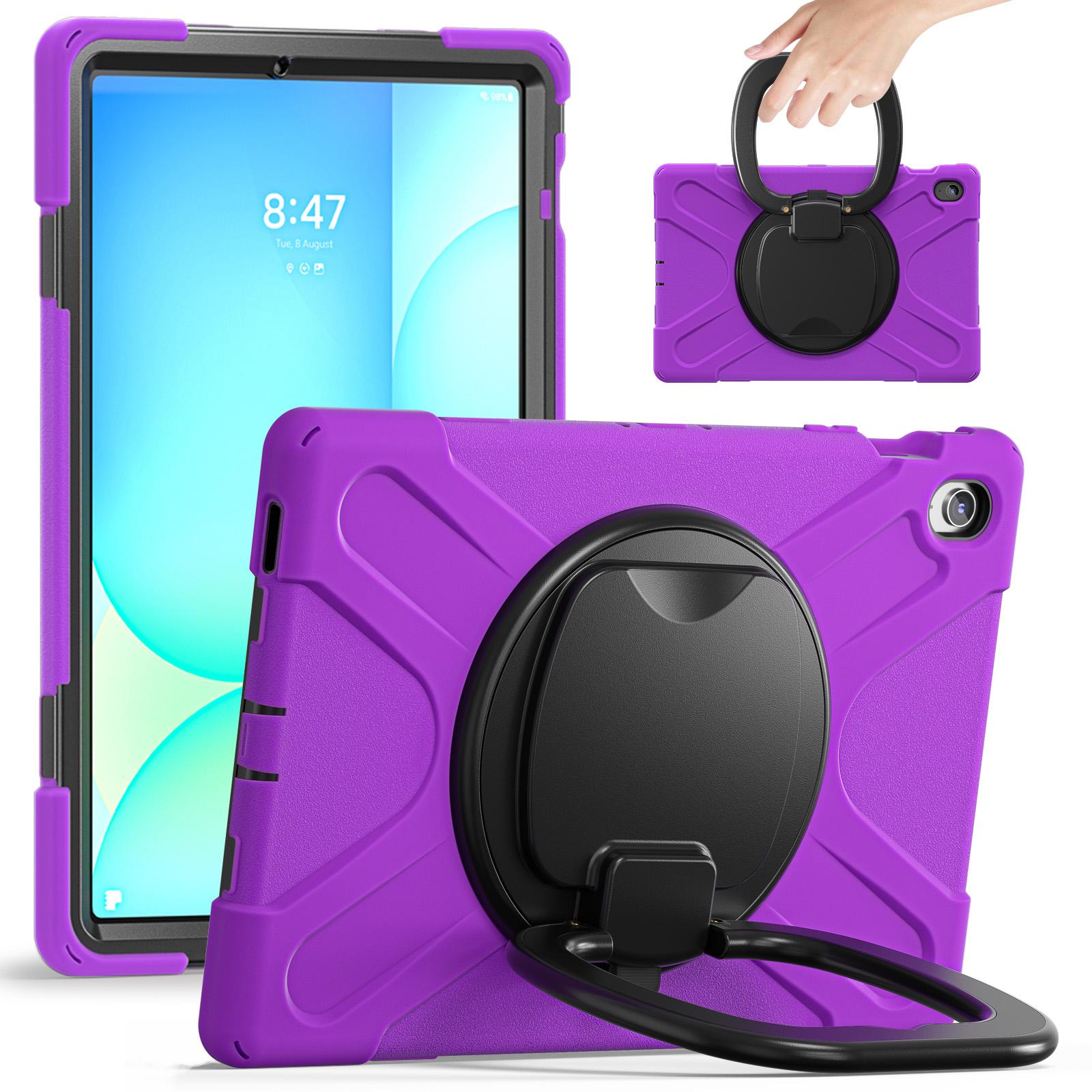 

Чохол для планшета для Samsung Galaxy Tab S10 FE+ SM-X620/SM-X626B TPU+PC+Силіконова кришка Підставка Ручка-тримач Purple