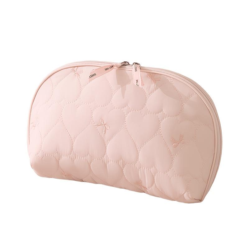 7l Large Capacity Quilted Heart Shape Partition Toiletry Bag Portable Butterfly Embroidery Travel Makeup Bag Multi Grid Storage