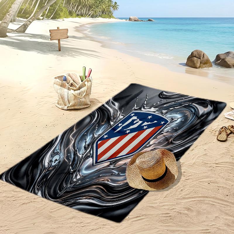 Toalla de Playa Estampada del Atlético de Madrid Secado Rápido Suave Portátil Grande Rectangular Manta de Playa para Viajes Piscina