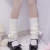 Winter Long Knit Foot Cover Crochet Leg Warmers Leggings Warm Solid Color Braided Striped Knee High Socks for Women