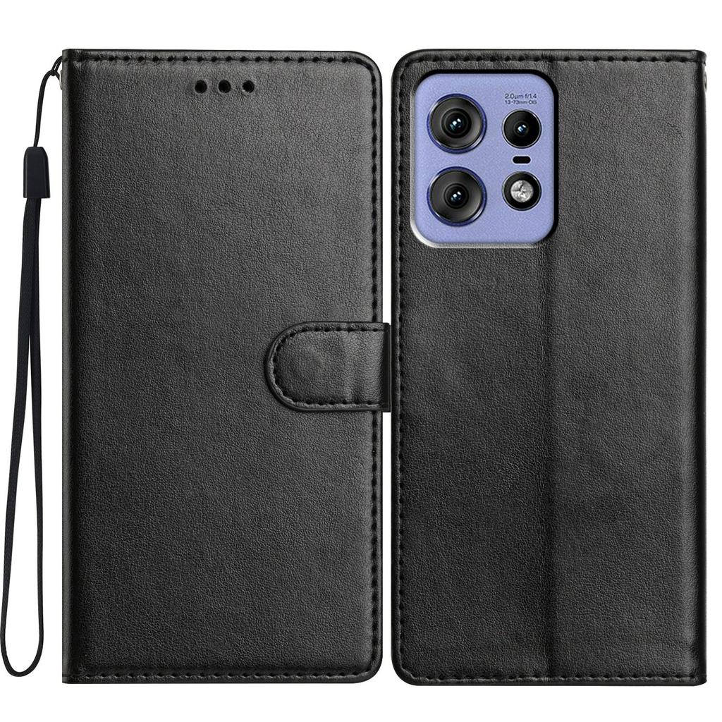 For Motorola Edge 50 Pro 5G Leather Phone Case Wallet Stand Cover with Handy Strap