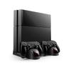 PS4 Stand Cooling Fan Station for Playstation 4/Slim/Pro with Dual Controller EXT Port Charger Dock Station and 10 Game Slots