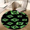 Minecraft Creeper, Pixel Art Patroon Stoelmat Ronde Vloerkleed Kantoorvloerkleed, Machine Wasbaar, Antislip, Geschikt voor Woonkamers, Slaapkamers