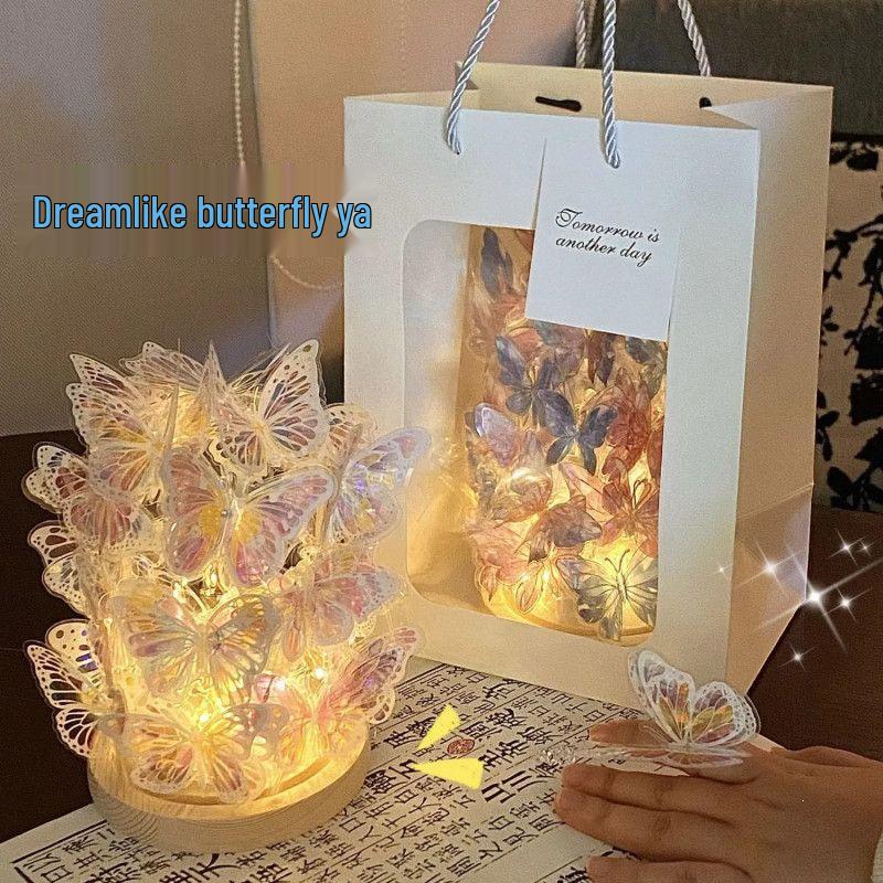 Romantic Qixi Butterfly Lamp Gift Set for Girls & Couples: Decor & Birthday Surprise