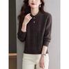 Casual bottoming shirt women's loose top thickened half-height crew neck sweater autumn and winter women's lazy wind knitted sweater
