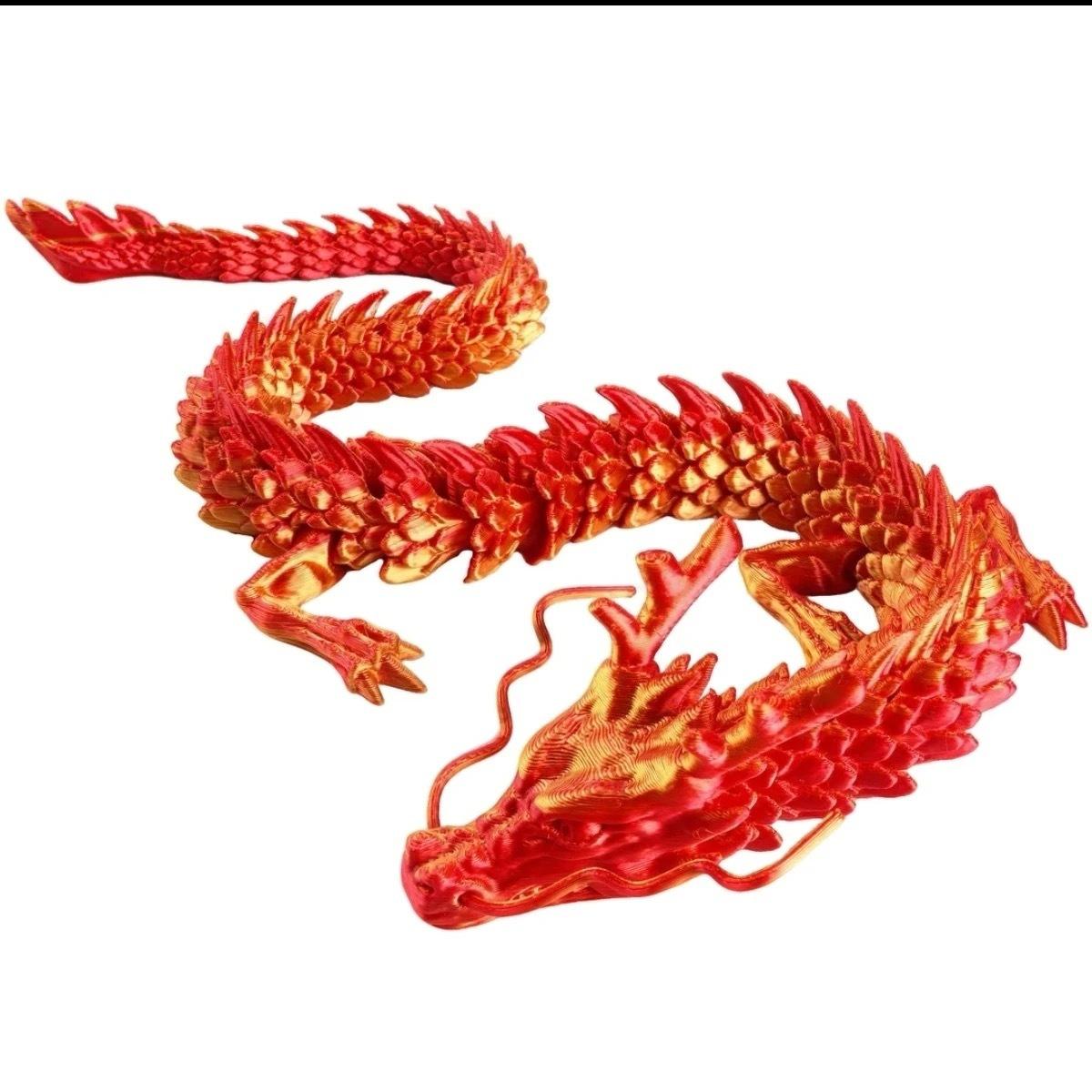 Luminous 3D Printed Dragon Boy Stereoscopic Desktop Ornament - Children s Gift Toy 45 cm (No Beard)