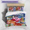 3pcs Kirby Cover Set - Personalized Name, HD Printed Bedding with 1 Cover and 2 Pillowcases - Perfect for Home Decor, Easy Care