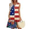 Women's Fashionable Casual Independence Day Print Dress