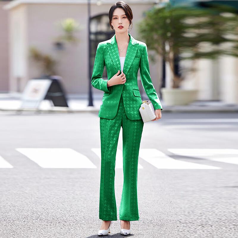 Women's Elegant Imitation Acetate Blazer Suit Set