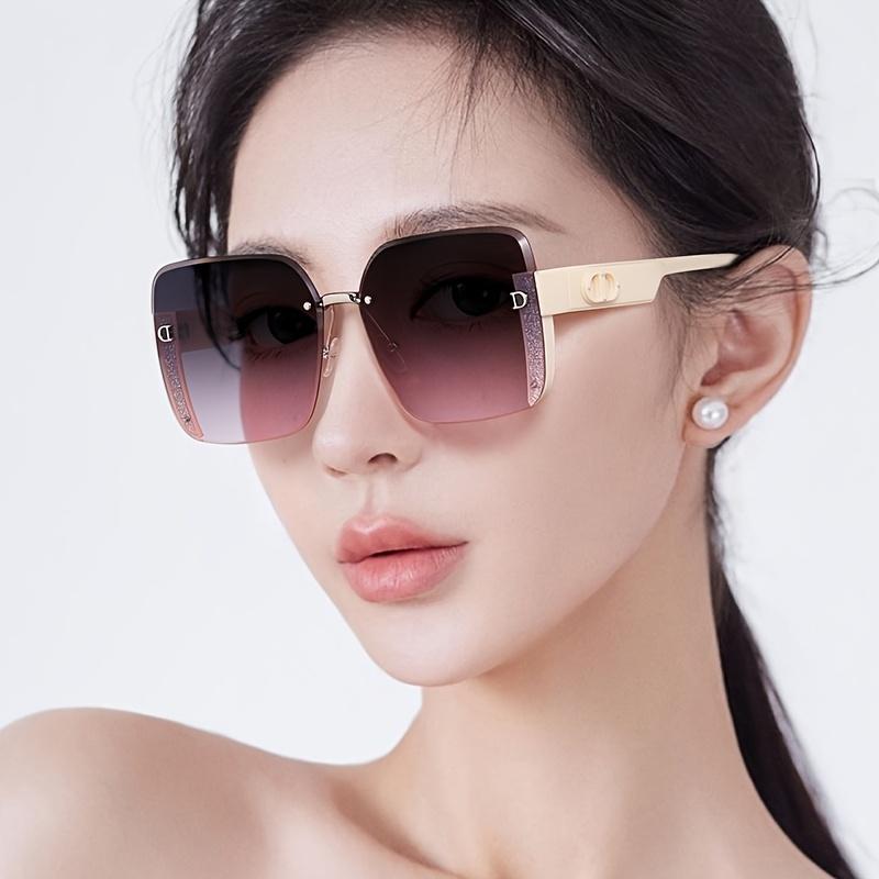 New INS style square frame sunglasses for women with anti UV gradient lens trendy fashion accessory