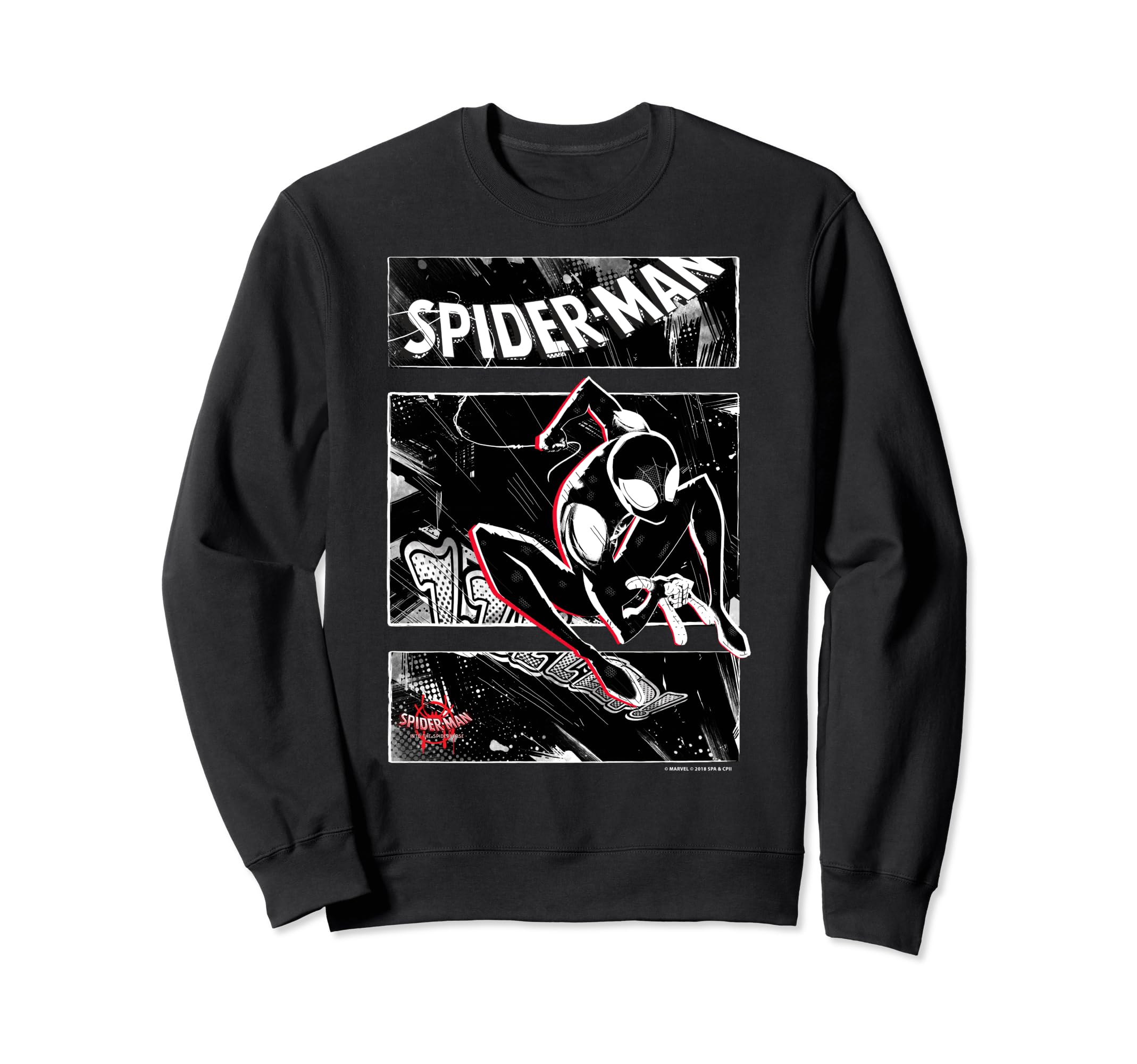 

Marvel Spider-Man Into the Spider-Verse Comic Retro Graphic Fleece Sweatshirt