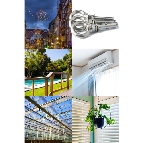 304 Stainless Steel Expansion Eye Bolts, Screw-Close Hook Anchor Bolts, Widely Used for Anti-Theft Doors, Windows, Canopies, Air Conditioning Fixtures