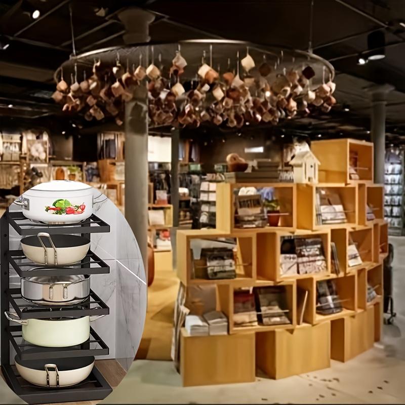 1 piece of highly adjustable three-layer and four-layer pot rack, storage rack, and kitchen utensil storage rack under