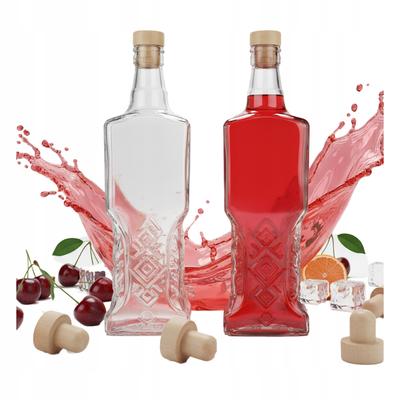 Ukrainian Bottle 500Ml With Cork Glass Bottles For Liqueurs Wine Juice 0.5L