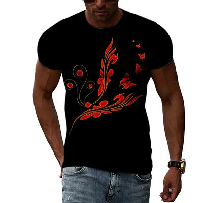 Été unisexe magnifique papillon graphique t-shirts hommes mode décontracté personnalité 3D imprimé T-shirt tendance Harajuku col rond T-shirt