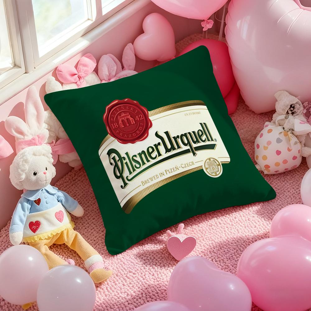 

Beer P-Pilsner U-Urquell Cushion Cover Pattern Printed Pillowcase for Living Room Sofa Cushion Cover & Bedroom Decor 12x12Inch