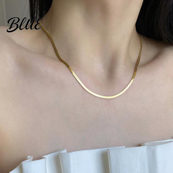 Lightweight Necklace Women Snake Bone Chain No Pendant Two Color