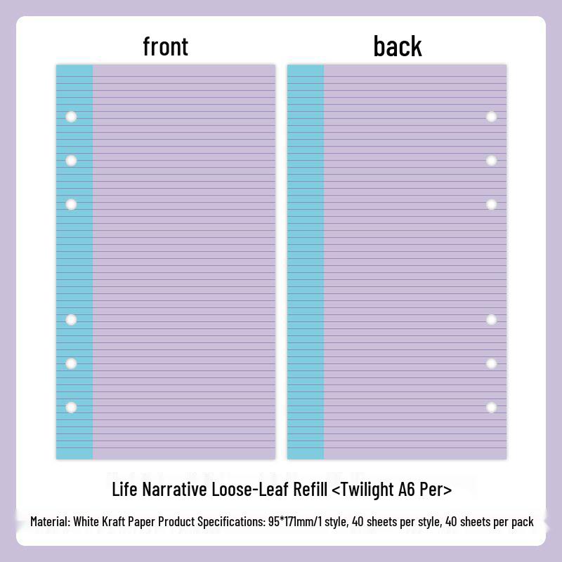 Mr. Paper M5 Loose-leaf Refill Pages - Life Narrative Design with Sticky Note Replacement
