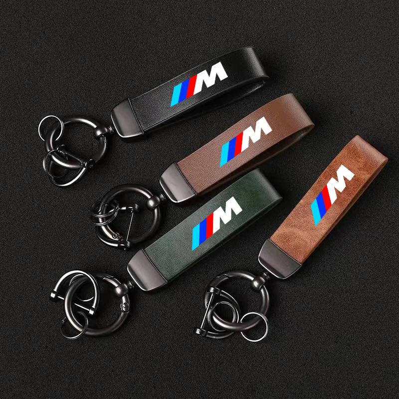 SYJH7 Car Emblem Charm Leather Metal Alloy Vehicle Key Strap Anti-lost For BMW M E30 E39 E46 E90 E93 E60 F10 M5 M6 M7 X4 X5 Styling