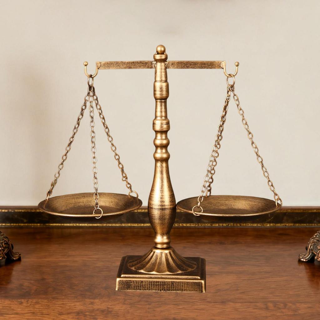 Scale Jewelry Display Tray Jewelry Storage Cosmetic Organizer Centerpiece Stand for Office Graduation Judges Law Students