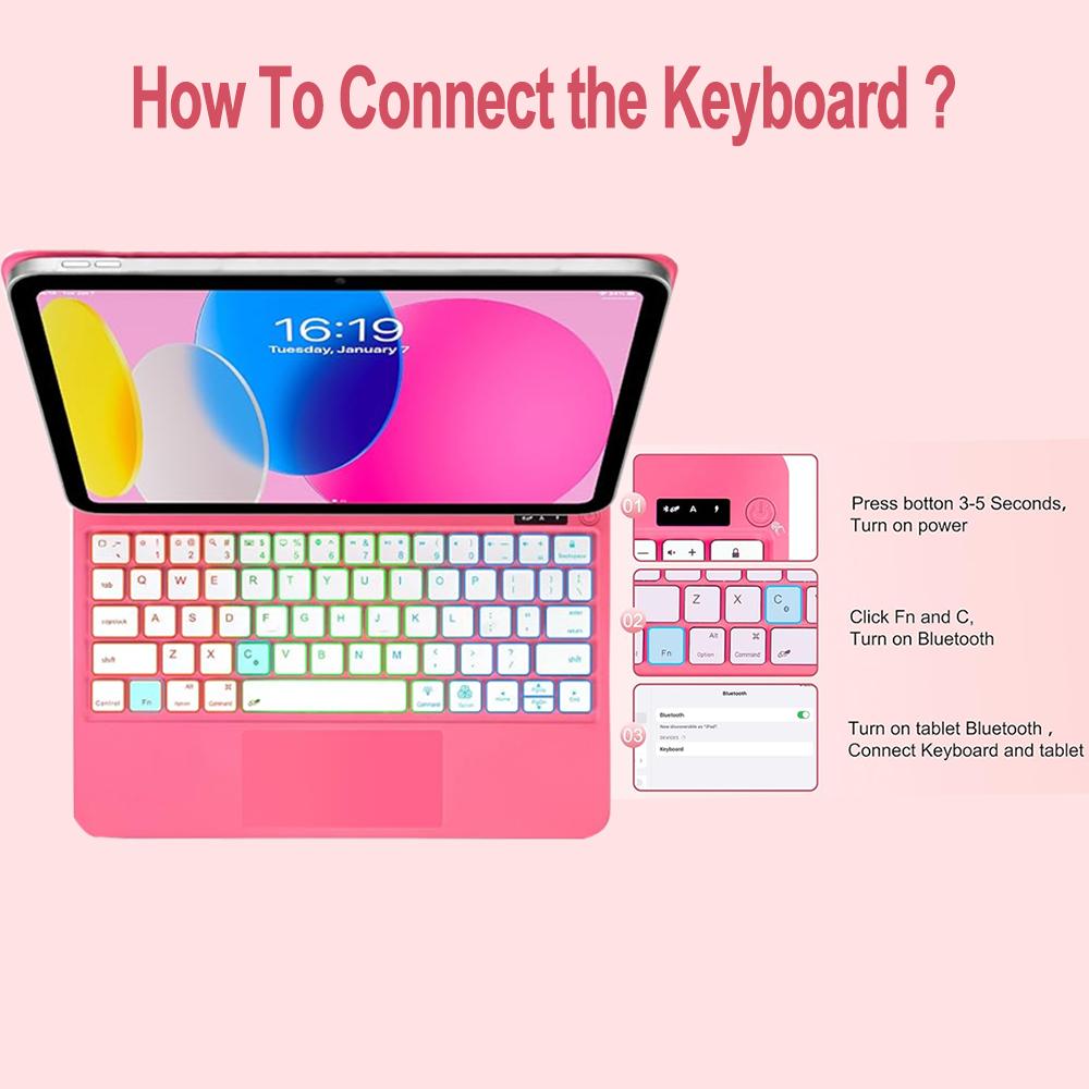 Magic Style Case Keyboard for iPad 11th Generation 11 inch A16 A3354 A3355 for iPad 10th Gen 10.9 A2696 A2757 Cover