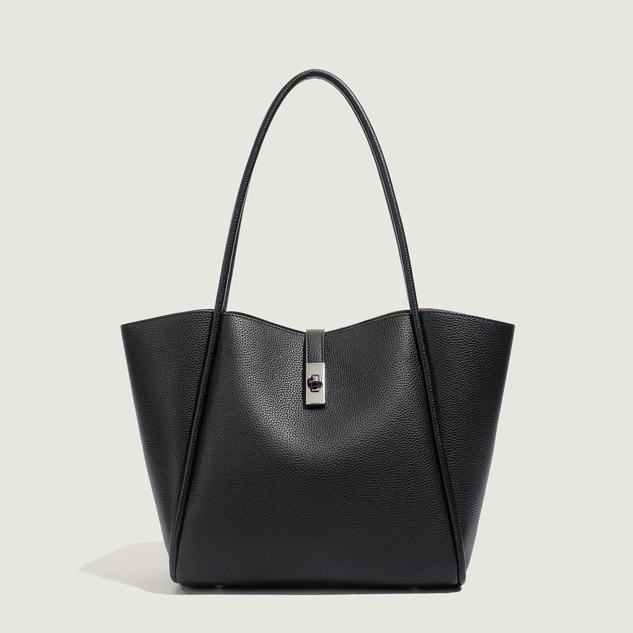 

Tote Bag, Simple Large Capacity Bag, New Fashionable Vegetable Basket Bag, Women s Versatile Texture Commuting Shoulder Bag чёрный