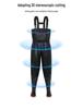 Camouflage Waterproof Wading Pants with Integrated Boots for Fishing