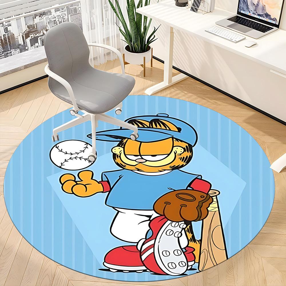 1pc Garfield Office Round Area Rug, Under Office Chairs Bedroom Living Room Home Decor A1016085