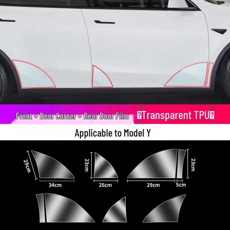 Tesla Model 3/Y Rear Door TPU Protection Film (Triangle Paint Surface)