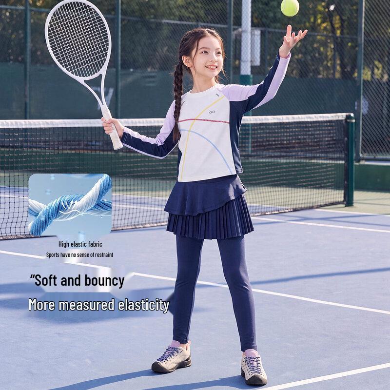 Moonkids Girls' Quick-Dry Sports Long-Sleeve Training Apparel