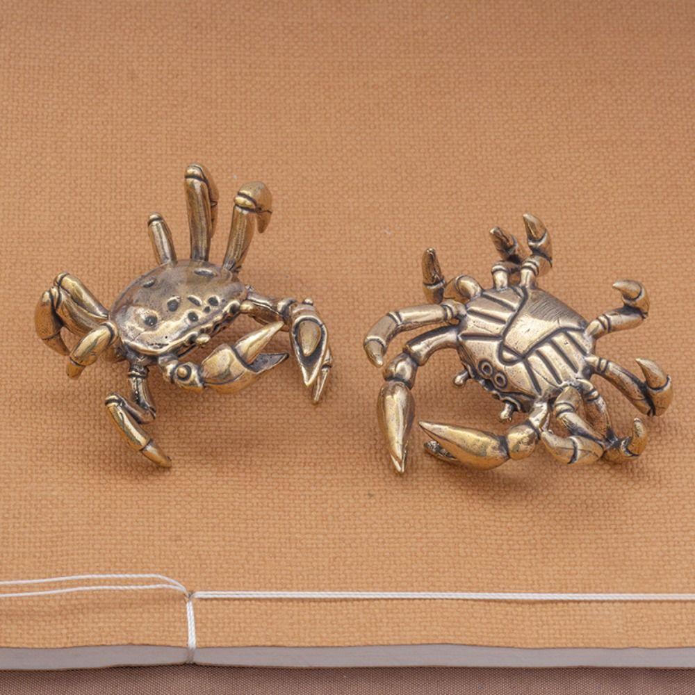 Handmade Crab Ornaments Antique Crab Miniatures Retro Crab Small Statue  Tea Pet